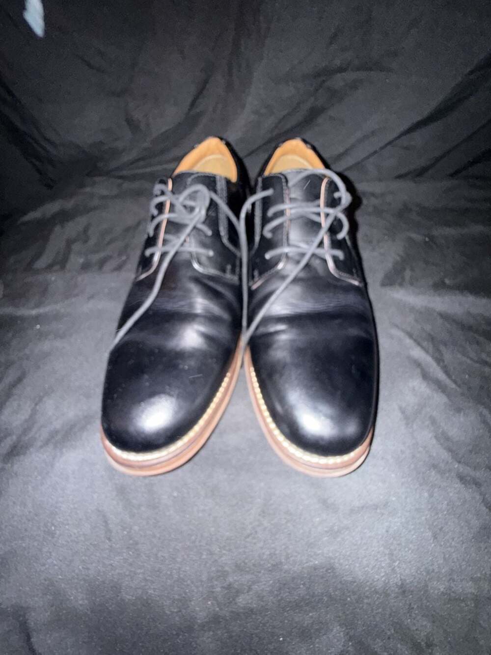 Dockers Men's Black Leather Plain Toe Derby Shoes
